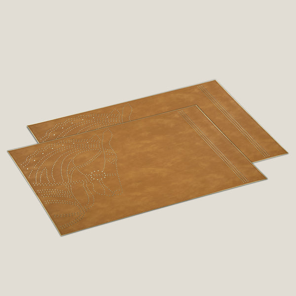 Cabal Tan Faux Leather Placemat Set Of 2