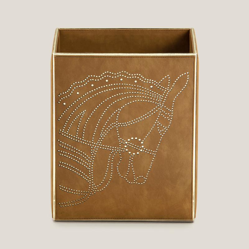 Cabal Tan Leather Dustbin
