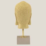 Yellow Resin Buddha Head With Stand