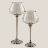 Eva Nickel & Glass Stemmed Votive L