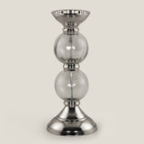 Glomus Nickel Glass Candle Holder L
