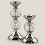 Glomus Nickel Glass Candle Holder S