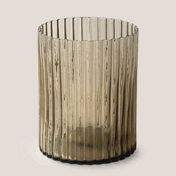 Tronco Brown Glass Vase L