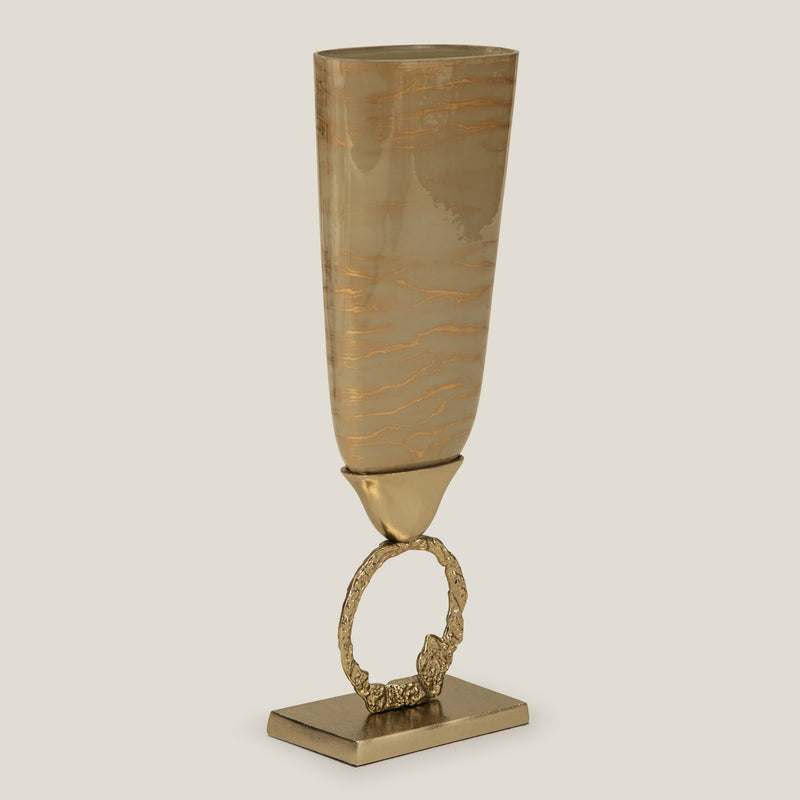 Brazo Beige & Gold Glass Hurricane S
