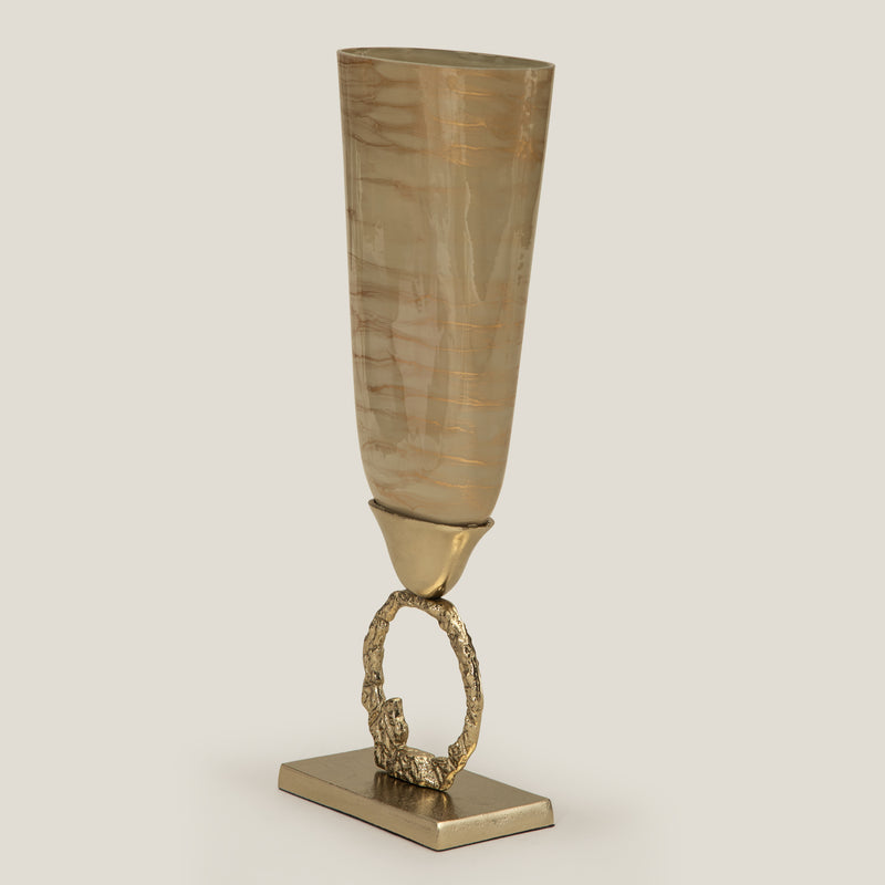 Brazo Beige & Gold Glass Hurricane S