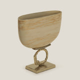 Brazo Beige & Gold Glass Vase L