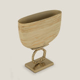 Brazo Beige & Gold Glass Vase L