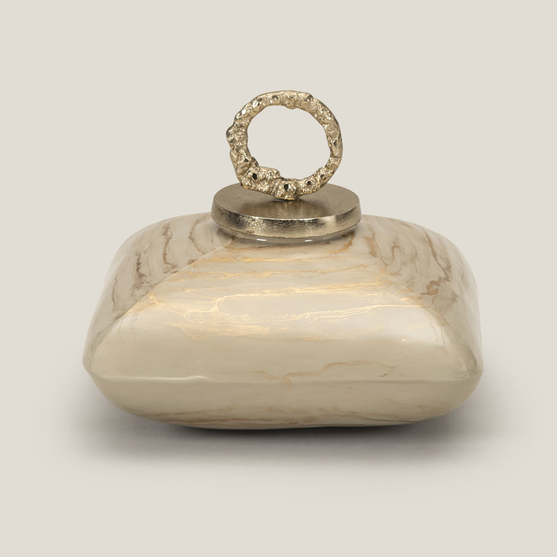 Brazo Beige & Gold Decor Jar