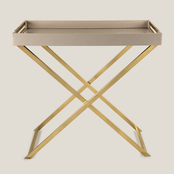 Cybus Beige & Gold Butler Tray