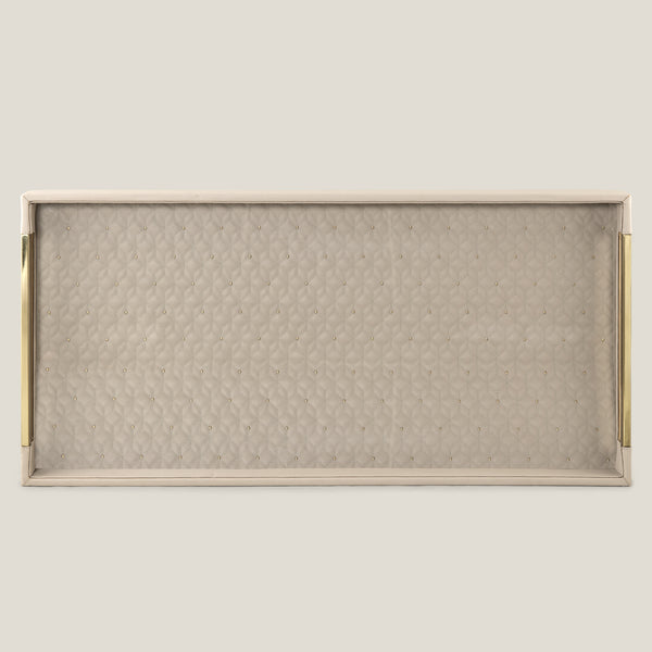 Cybus Beige & Gold Butler Tray Without Stand