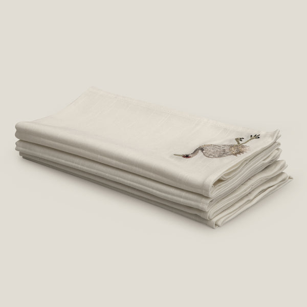 Ostrich White Napkin Set