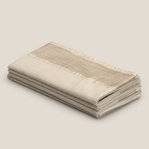 Lina Off-White Paper Silk Patch Napkin Set