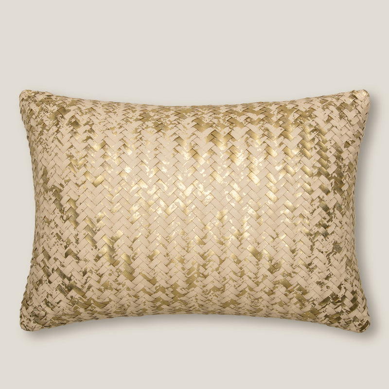 Troyes Gold Foil Faux Leather Cushion Cover