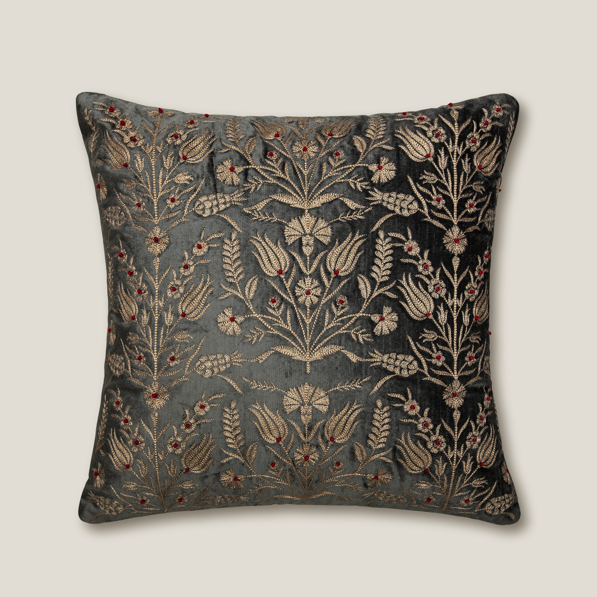 Buy Zinnia Embroidered Hunter Green Cushion Cover Online Address Home