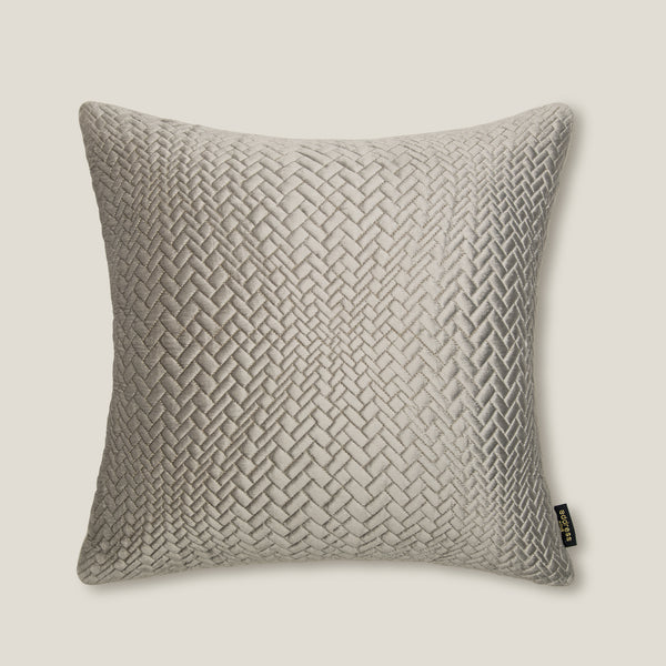 Delphi Quilted Grey Velvet Cushion Cover