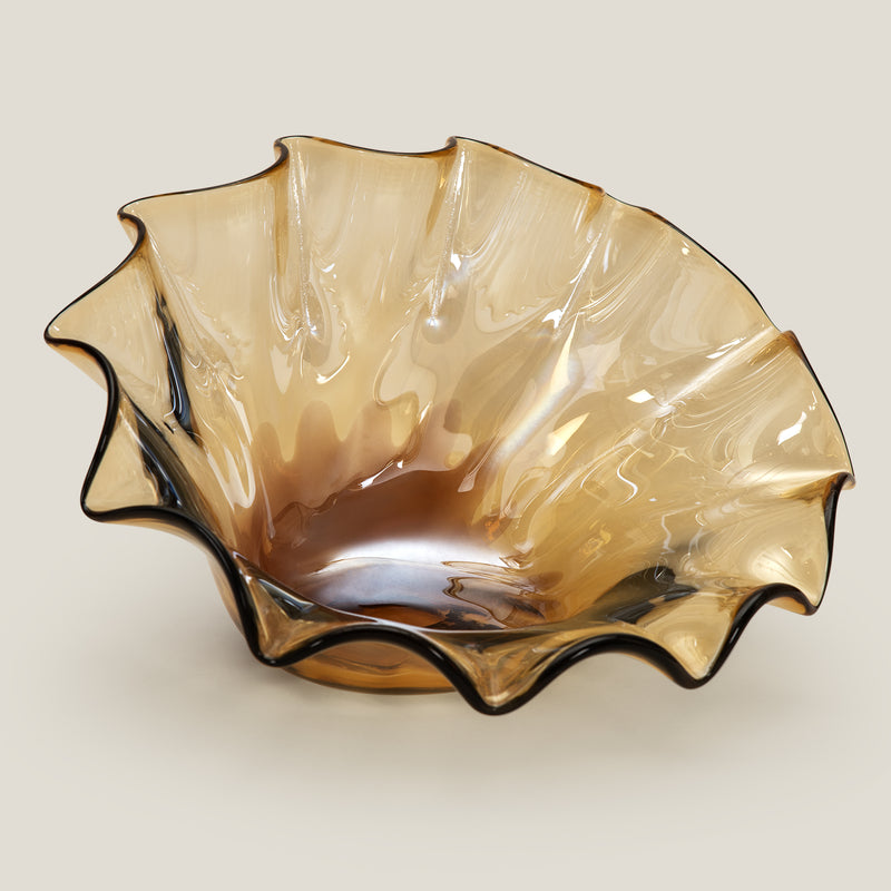 Concha Amber Glass Decor Bowl