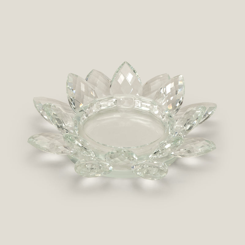 Edelweiss Grey Crystal Candle Holder