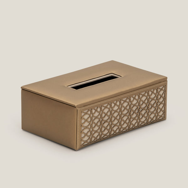 Zahavi Gold & Beige Tissue Box
