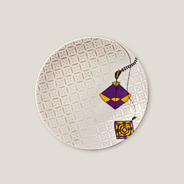 Kathputli Ochre & Purple Quarter Plate