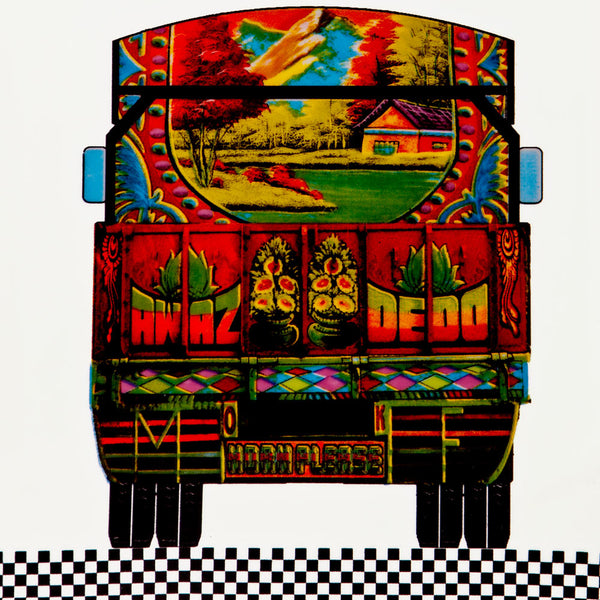 deco truck medium square ceramic platter