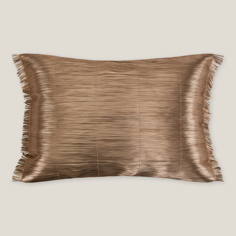 Hana Copper Faux Leather Cushion Cover