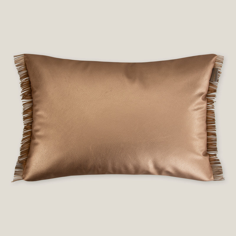 Hana Copper Faux Leather Cushion Cover