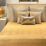 Veria Yellow Velvet Bedspread