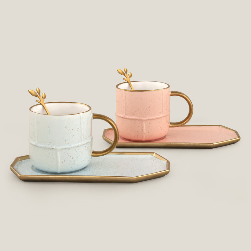 Versus Blue & Pink Tea Saucer Set