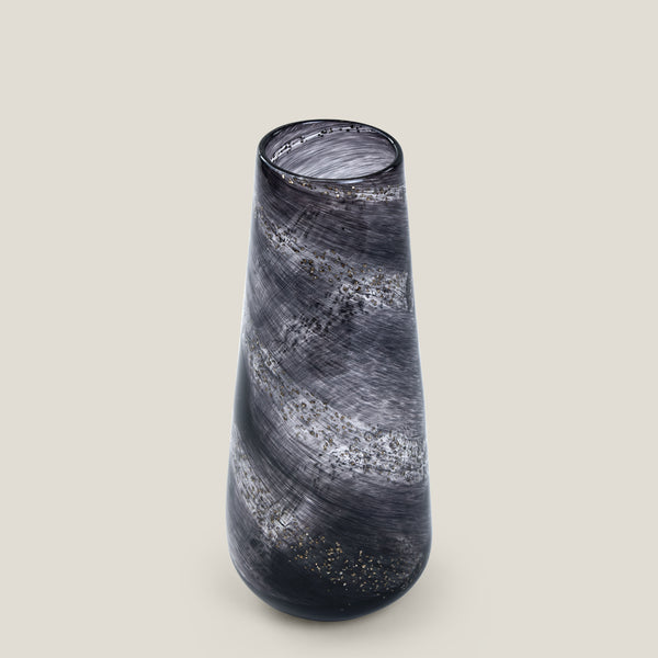 Sombrero Black Glass Vase