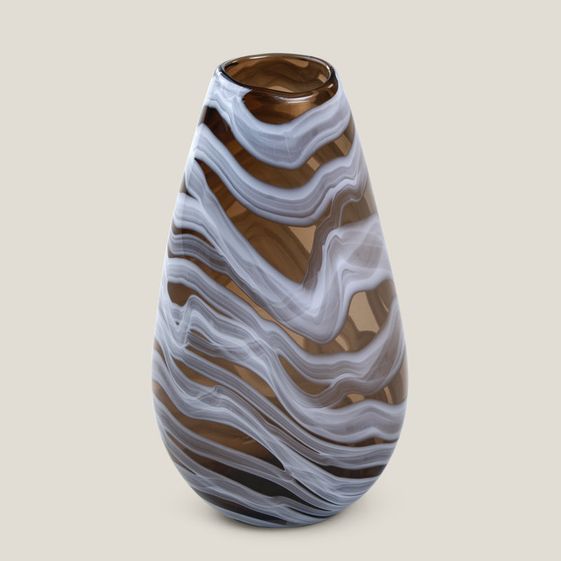 Cluma Brown Round Glass Vase
