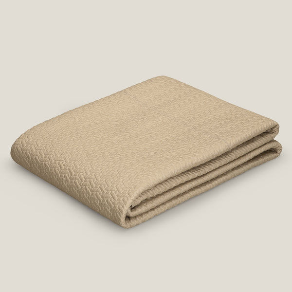 Baracca Beige & White Reversible Bedspread