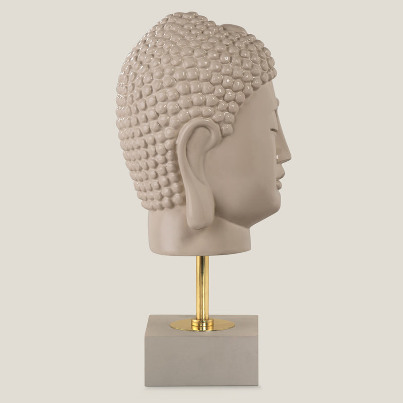 Ivory Buddha Head With Stand
