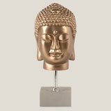 Gold Buddha Head With Stand