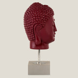 Maroon Buddha Head With Stand