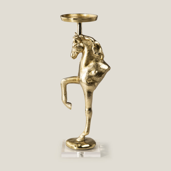 Equestrian Gold Candle Holder