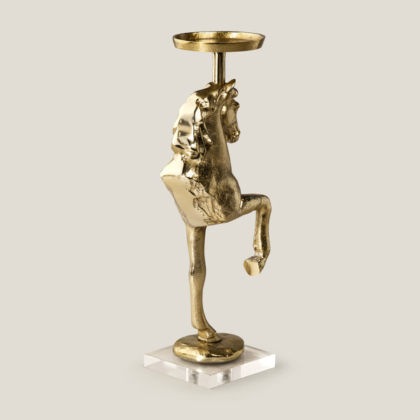Equestrian Gold Candle Holder