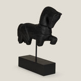 Trojan Horse Mangowood Black Sculpture
