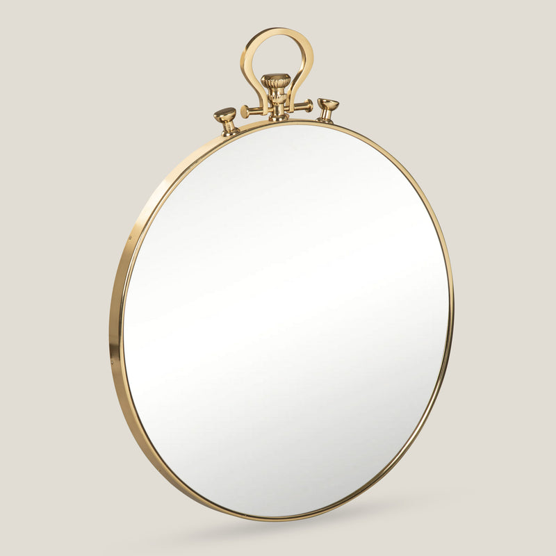 Hadley Gold Round Wall Mirror