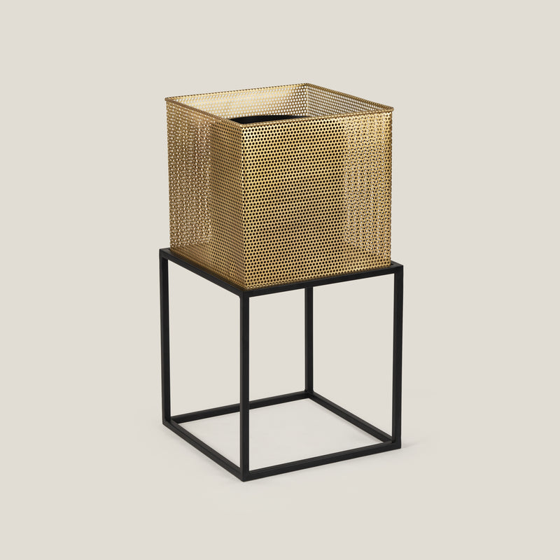 Jali Gold Plated Metal Square Planter S
