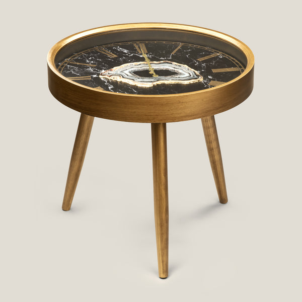 Marquina Agate Clock Table