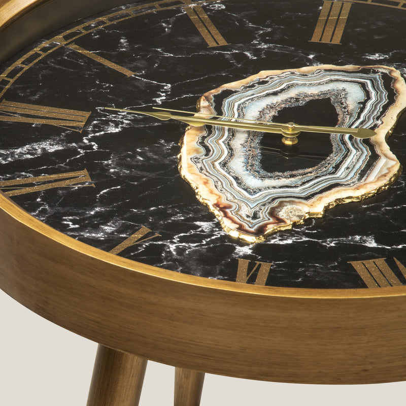 Marquina Agate Clock Table