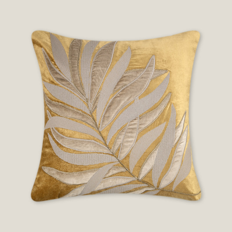Laurel Leaves Embroidered Cushion Cover