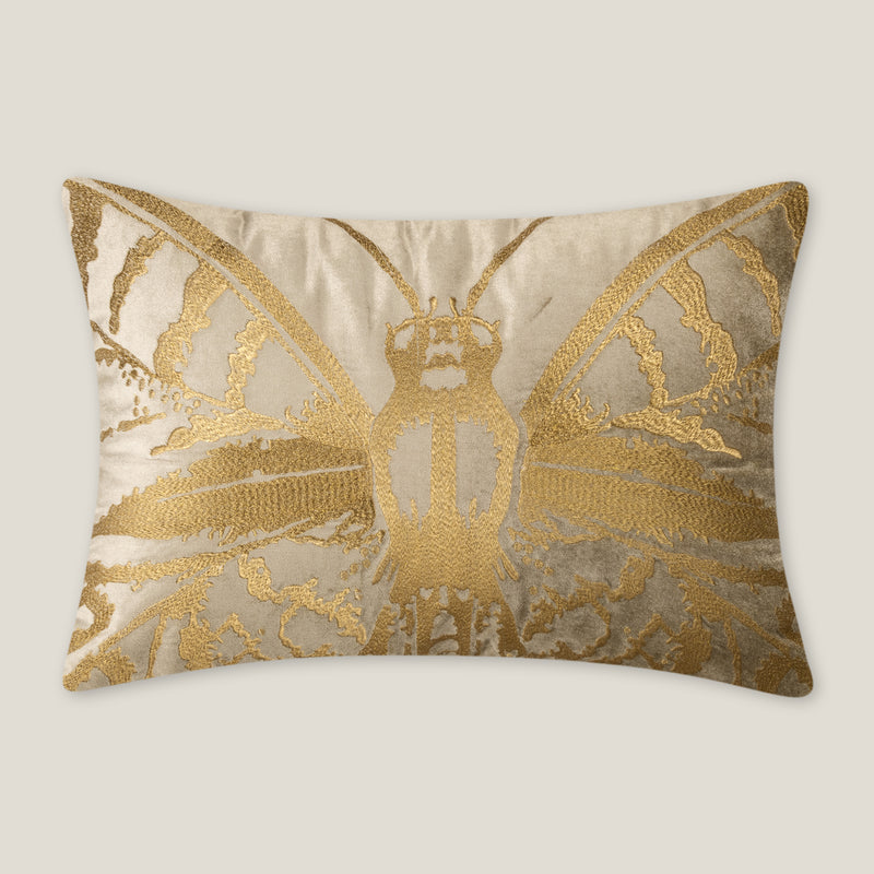 Butterfly Grey Velvet Cushion Cover