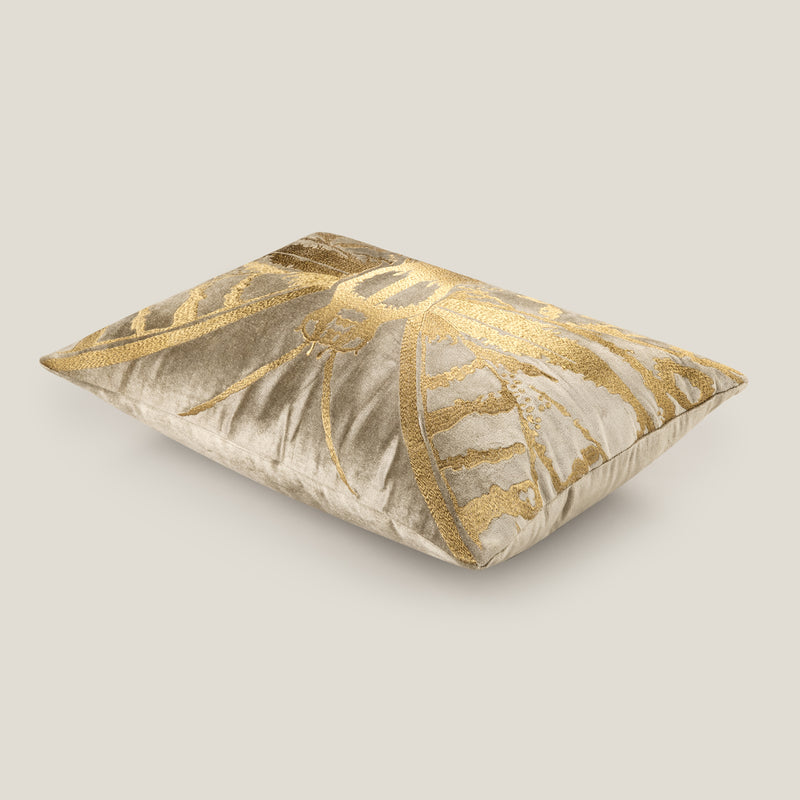 Butterfly Grey Velvet Cushion Cover