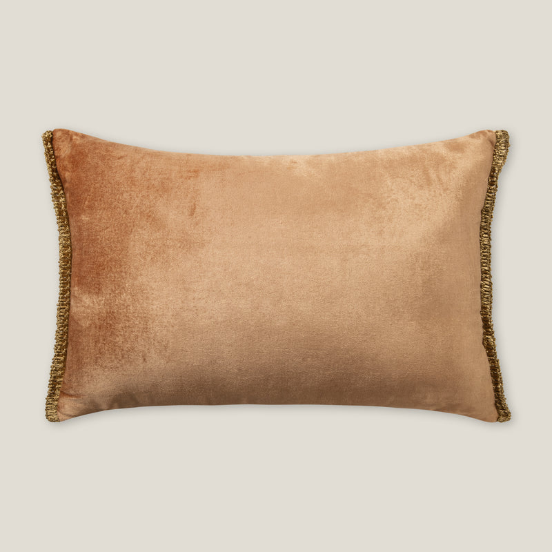 Oela Orange Velvet Cushion Cover