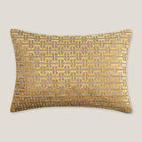 Maze Yellow Velvet Cushion Cover