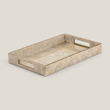 Geometric Off White Textured Serving Tray