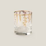 Golden Floral Whiskey Glass Set Of 4