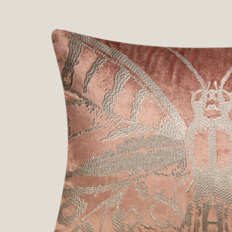 Butterfly Pink Velvet Cushion Cover