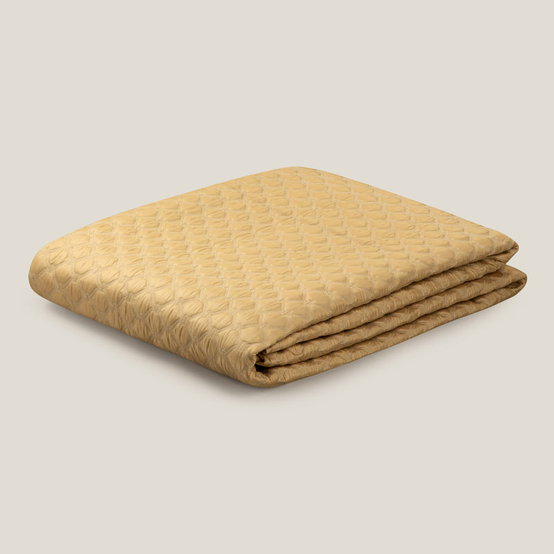 Ines Yellow & Off White Reversible Bedspread